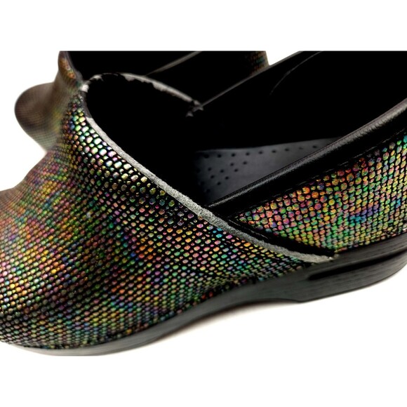 Dansko Black Iridescent Clogs Size 40 (US 9.5-10) Bead Texture - Picture 9 of 12
